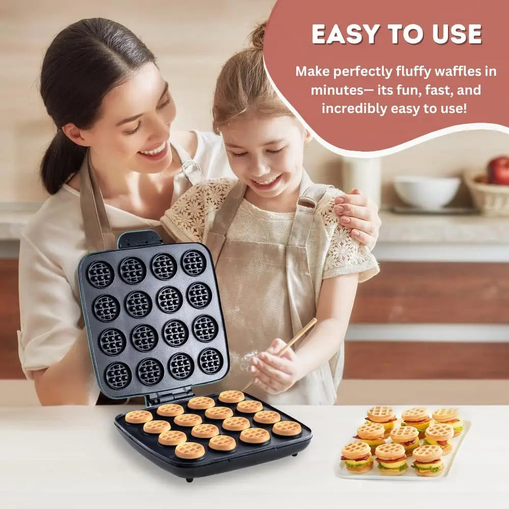 Mini Waffle Maker Machine - Maszyna do gofrów z 16 otworami,