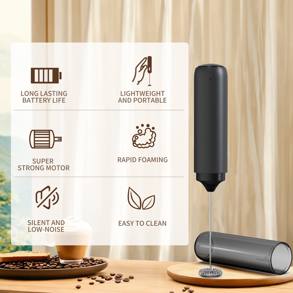 Mocny trzepak kuchenny, spieni – Electric Milk Frother Handheld recenzja i cena
